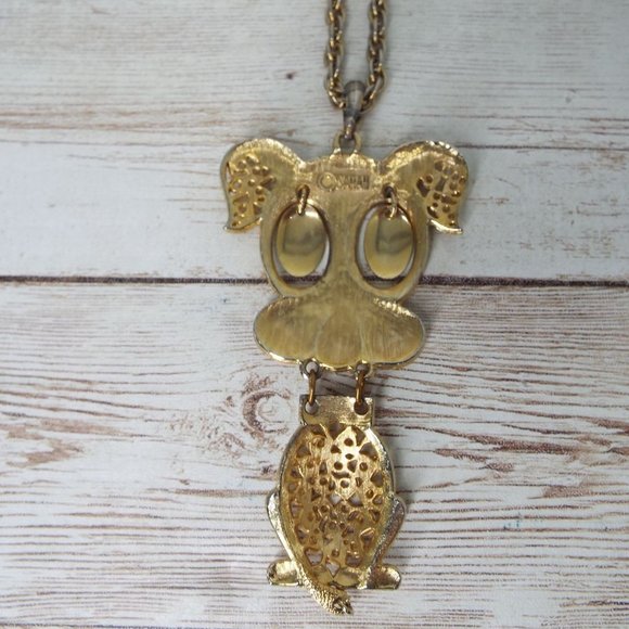 Vintage 1975 Sarah Coventry Hercules Articulated Dog Pendant Necklace - Picture 3 of 7
